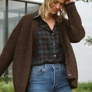 Jenni Kayne Classic Flannel Forest Plaid Long Sleeve Button